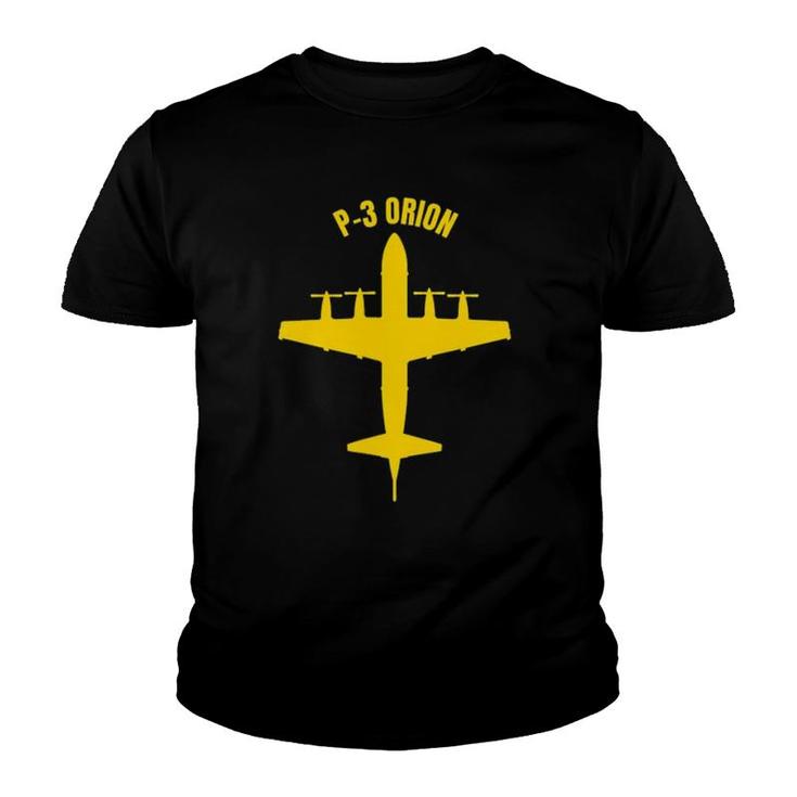 P-3 Orion Anti-Submarine Patrol Aircraft On Front And Back Youth T-shirt