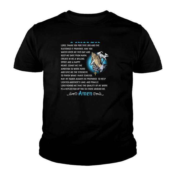 Painter's Prayer Lord Thank You For This Job And The Blessings It Provides Youth T-shirt