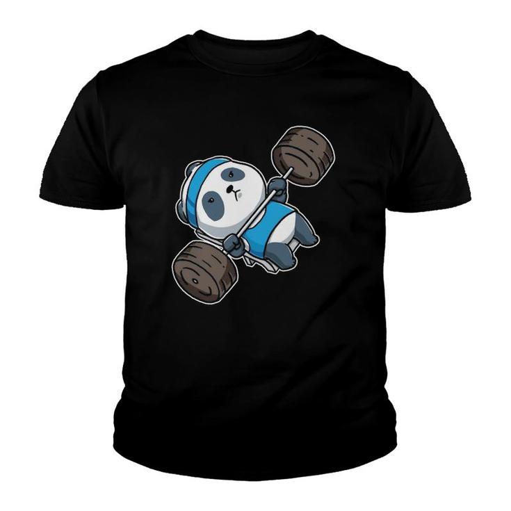 Panda Bear Gym Workout Training Bench Press Weightlifting Pullover Youth T-shirt