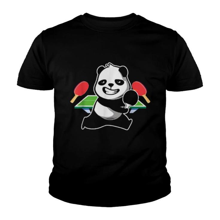 Panda Bear Ping Pong Player Table Tennis Ball Sports Animal  Youth T-shirt