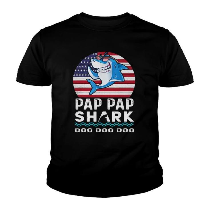 Pap Pap Shark  Fathers Day Gift From Wife Son Daughter Youth T-shirt