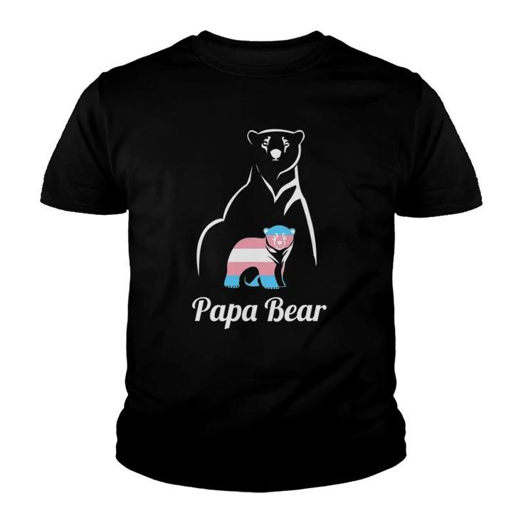 Papa Bear Transgender Dad Trans Child Lgbt Trans Pride Youth T-shirt
