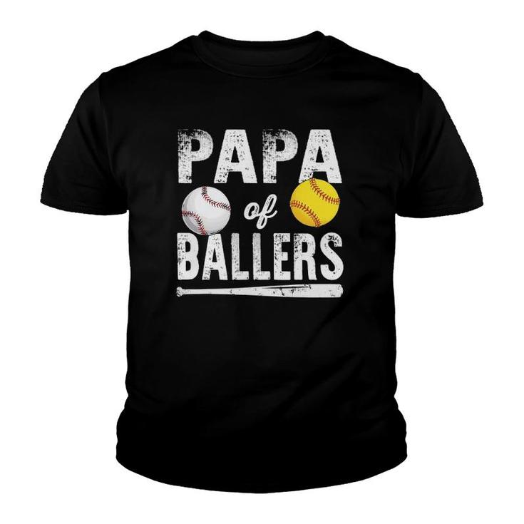 Papa Of Ballers  Baseball Softball Youth T-shirt