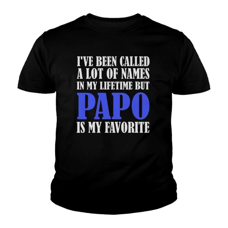 Papo Grandpa Names Grandfather Fathers Day Youth T-shirt