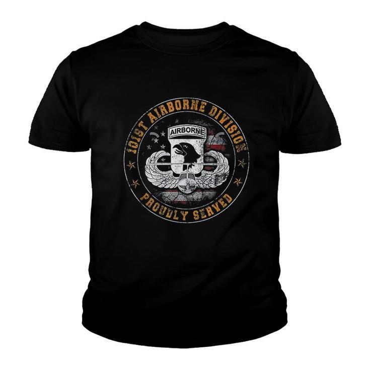 Paratrooper 101st Airborne Divition Proudly Served Youth T-shirt