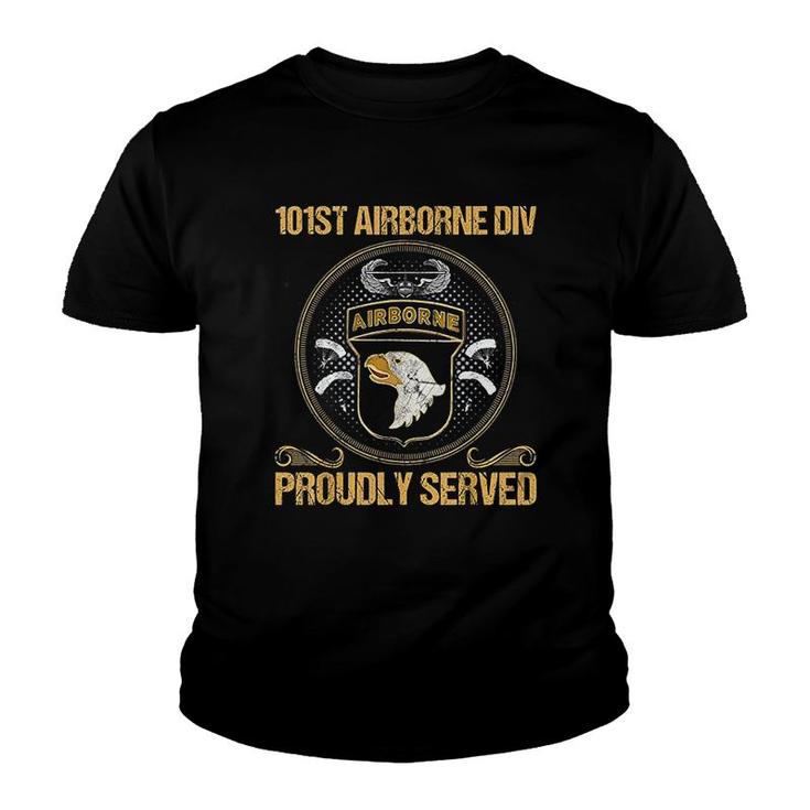 Paratrooper 101st Airborne Divition Proudly Served Youth T-shirt
