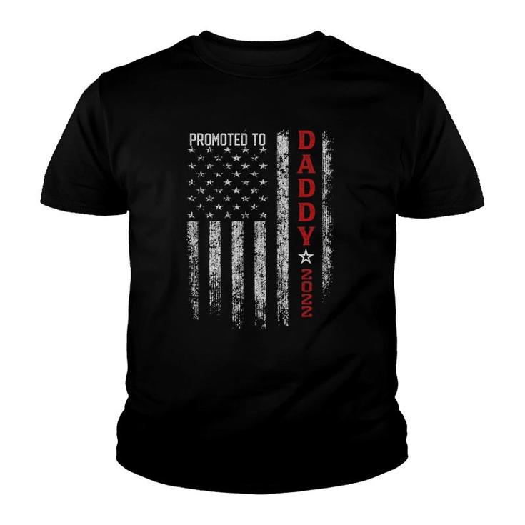 Patriotic Mens Promoted To Daddy Est 2022 First Time Dad Youth T-shirt
