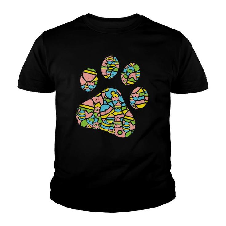 Paw Print Easter Eggs Cute Animal Pet Dog Cat Lover Owner Youth T-shirt