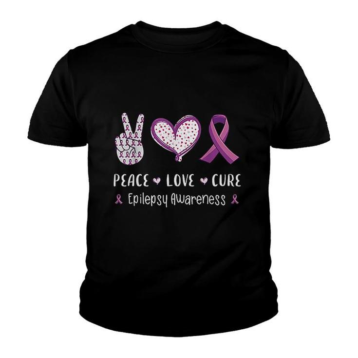 Peace Love Cure Awareness Youth T-shirt