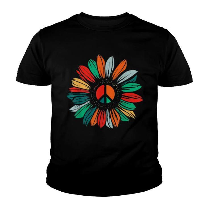 Peace Love Sunshine Sunflower Hippie Costume Tie Die 60S 70S  Youth T-shirt