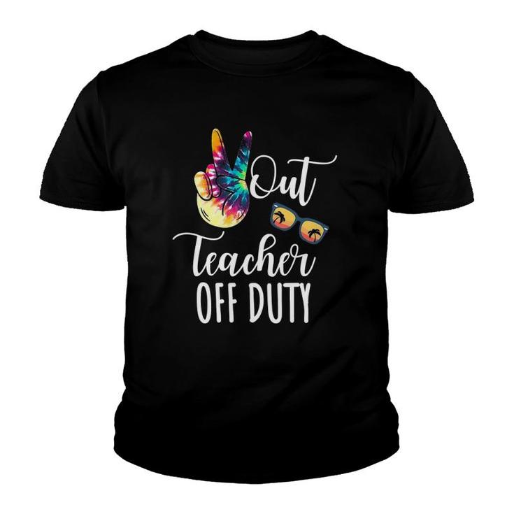 Peace Out Teacher Off Duty Youth T-shirt
