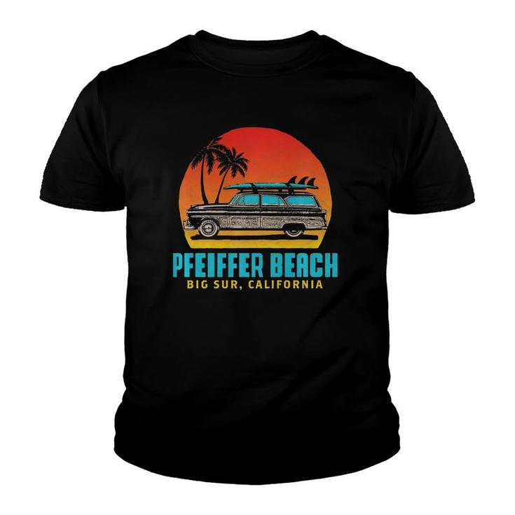 Pfeiffer Beach, Big Sur California Retro Woody Beach Youth T-shirt