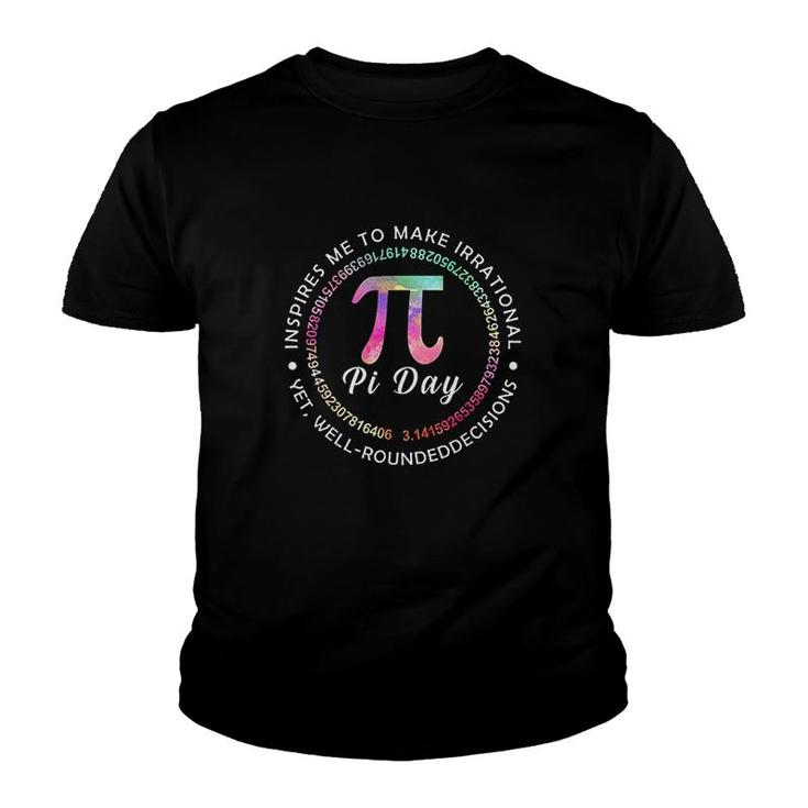 Pi Day Inspires Me Youth T-shirt