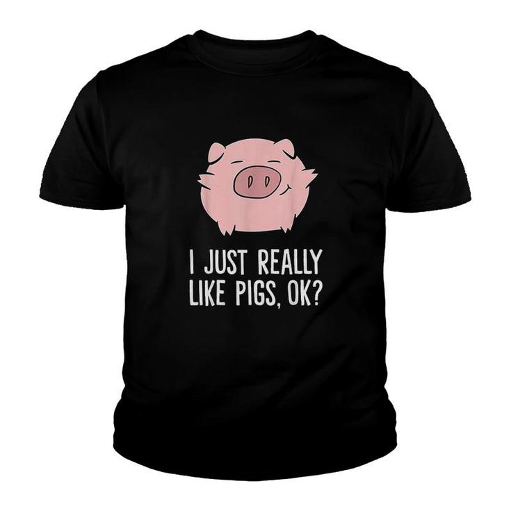 Pigs Lover I Just Really Like Pigs  Ok  Cute Pigs Youth T-shirt