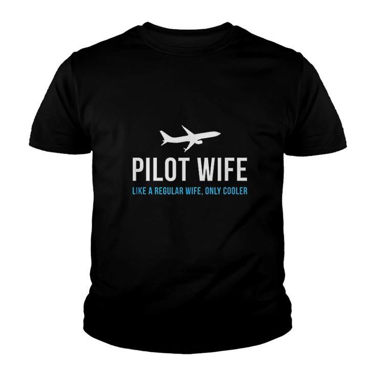 Pilot Wife Funny Cute Airplane Youth T-shirt