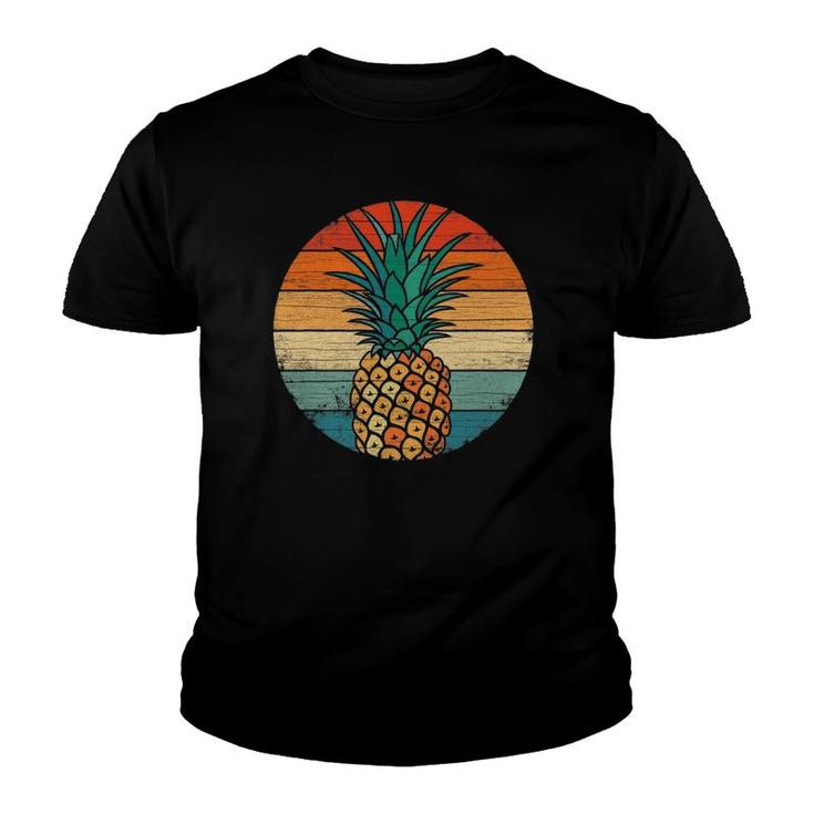 Pineapple Retro Vintage Distressed Women Men Summer Youth T-shirt