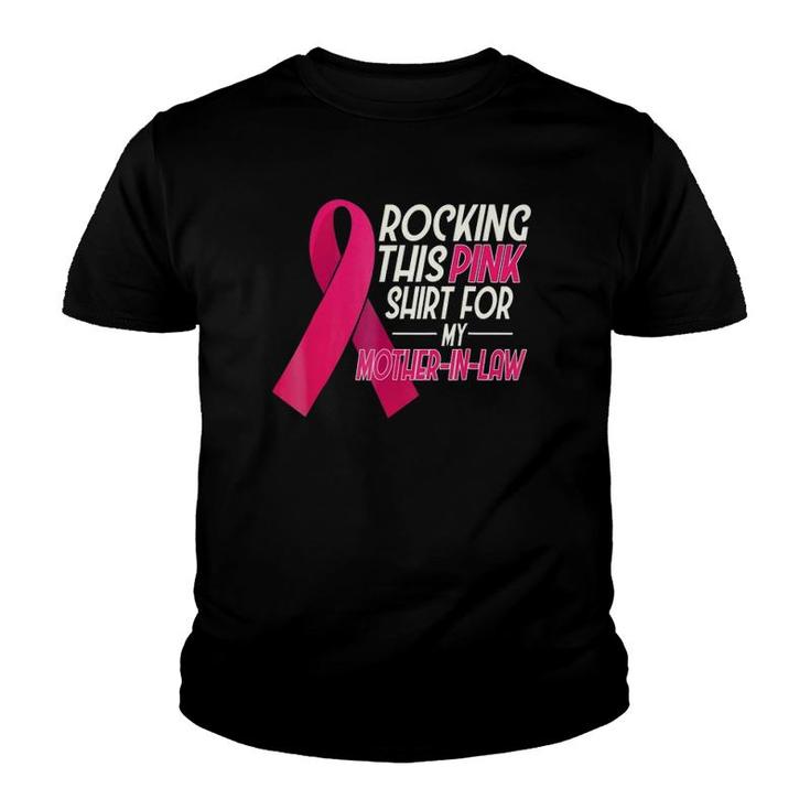Pink For Mother In Law, Breast Cancer Awareness Youth T-shirt