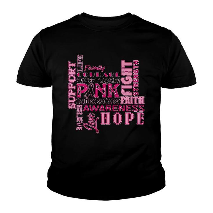 Pink Ribbon Support Awareness Youth T-shirt