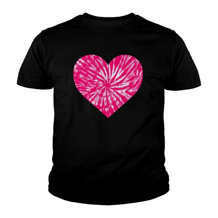 Pink Tie Dye Heart Love Unique Tye Die Youth T-shirt