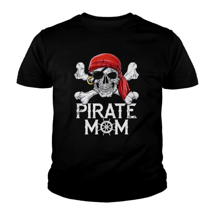 Pirate Mom Jolly Roger Women Mother's Day Family Matching Youth T-shirt