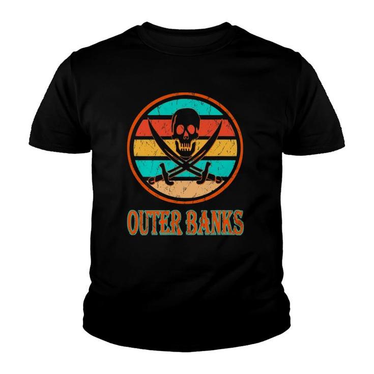 Pirate Outer Banks Vacation  Vintage Distressed Image Youth T-shirt