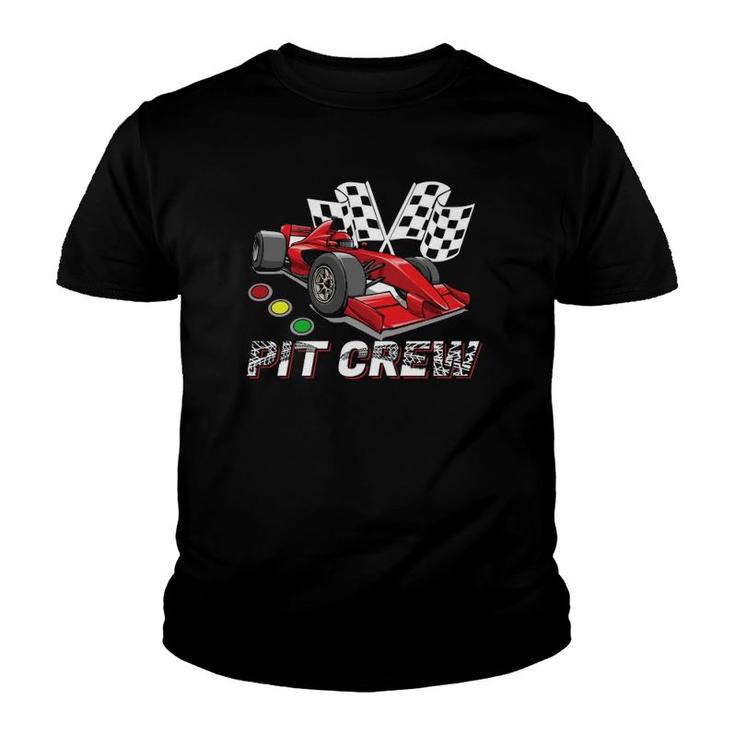 Pit Crew Car Racing Checkered Flag Racing Formula 1  Youth T-shirt