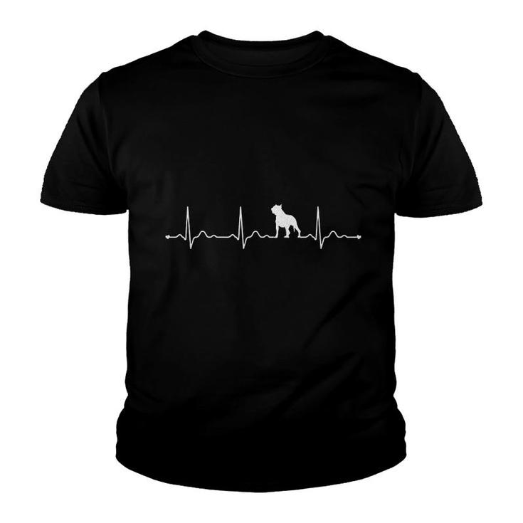 Pitbull Heartbeat I Love My Pitbull Youth T-shirt