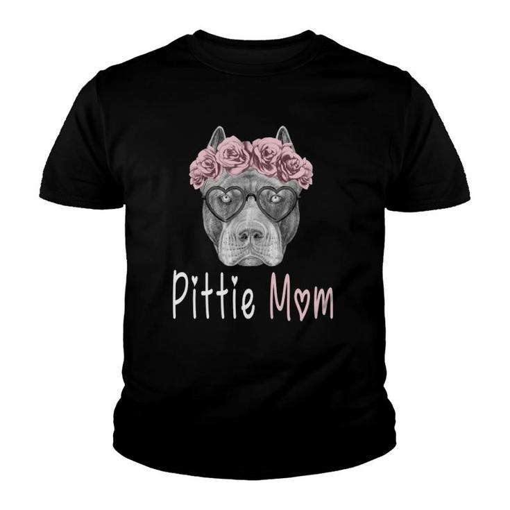 Pittie Mom For Pitbull Dog Lovers-Mothers Day Gift Youth T-shirt