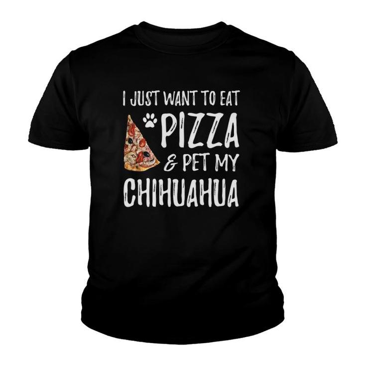Pizza And Chihuahua  Funny Dog Mom Or Dog Dad Gift Idea Youth T-shirt
