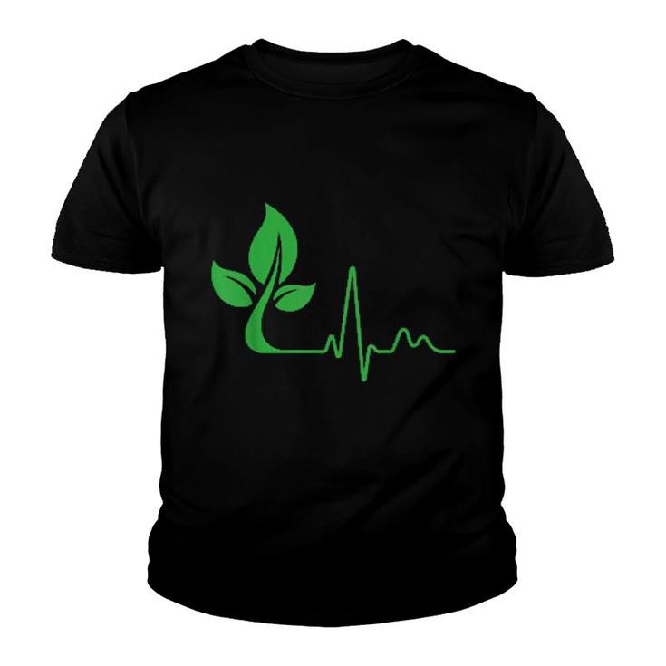 Plant Heartbeat Gardening Gardener Garden Horticulture Vegan  Youth T-shirt