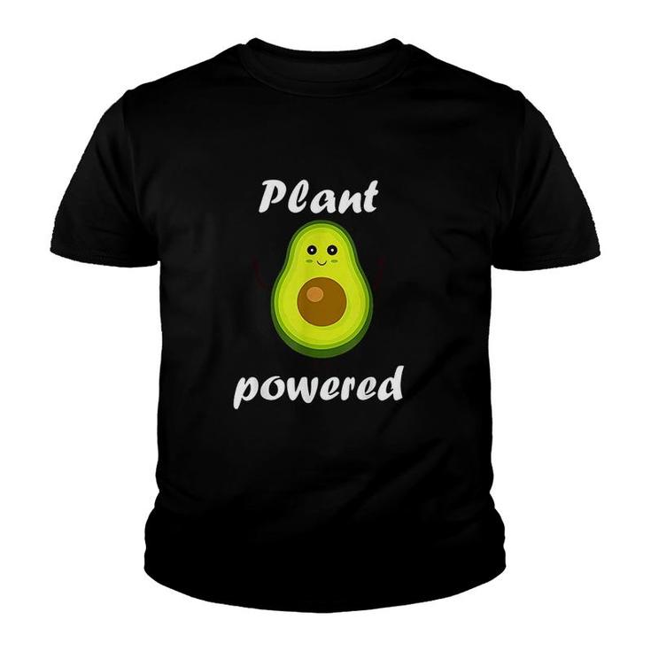 Plant Powered Avocado Vegan Vegetarian Youth T-shirt