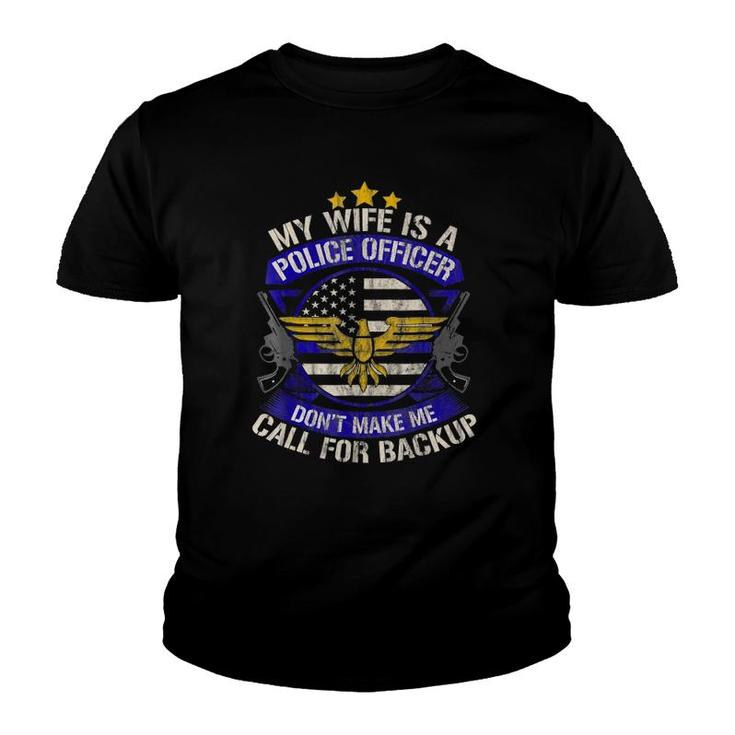 Police Officer Wife Proud Cop Husband Mothers Day Youth T-shirt