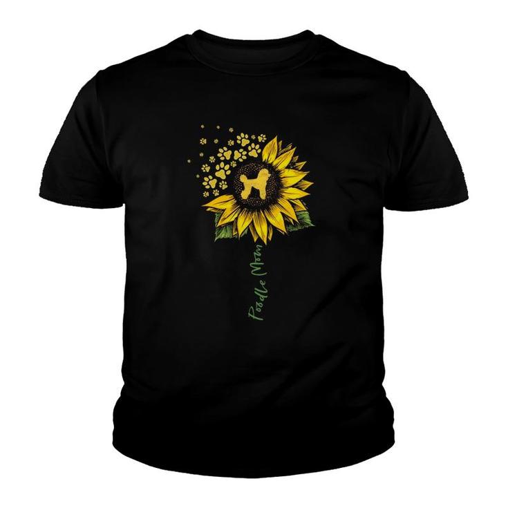 Poodle Mom Sunflower Poodle Lover Gifts Dog Mom Mama  Youth T-shirt