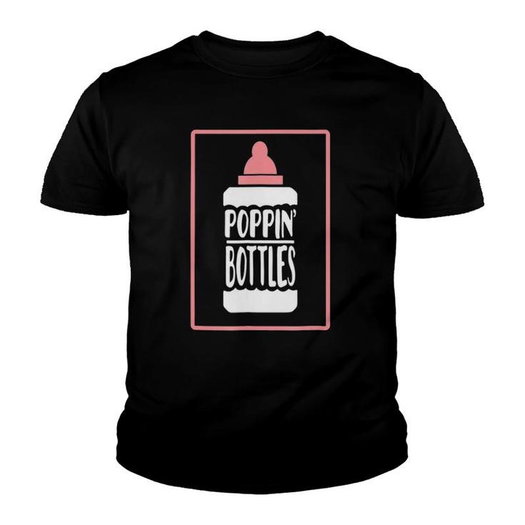 Poppin Bottles First Time New Dad Baby Announcement Tee Youth T-shirt