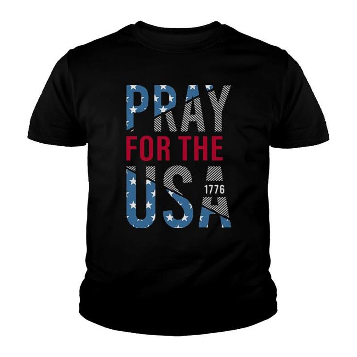 Pray For The Usa 1776 American Flag  Youth T-shirt