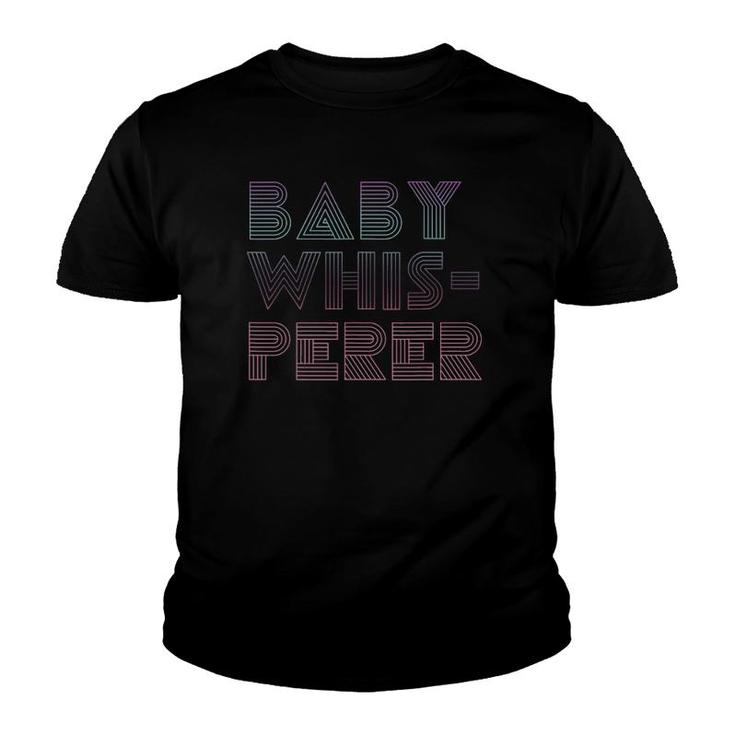 Pregnancy Announcement Baby Whisperer Midwife Doula Funny Youth T-shirt