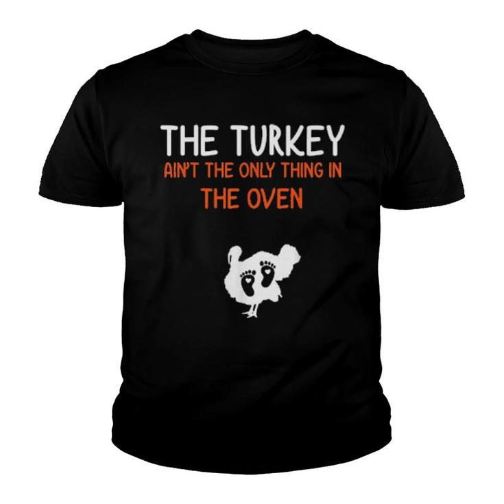 Pregnancy Announcement Thanksgiving 2021 Turkey  Youth T-shirt