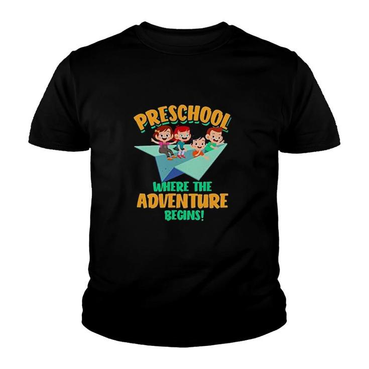 Preschool Where The Adventure Begins Youth T-shirt