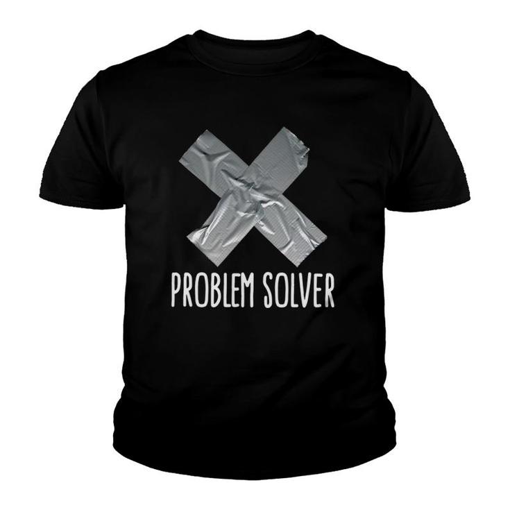 Problem Solver Lazy Husband Funny Duct Tape Father's Day Gift Youth T-shirt