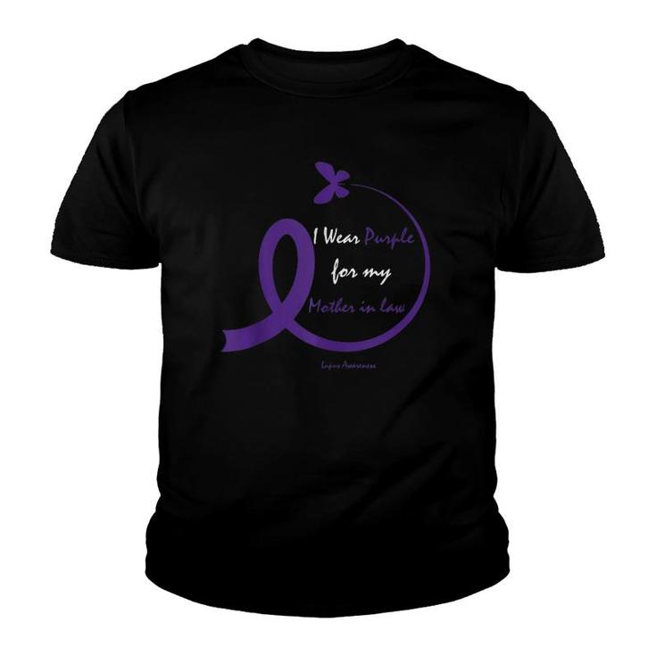 Products Gifts Cute Mom Purple Mother In Law Lupus Awareness Youth T-shirt