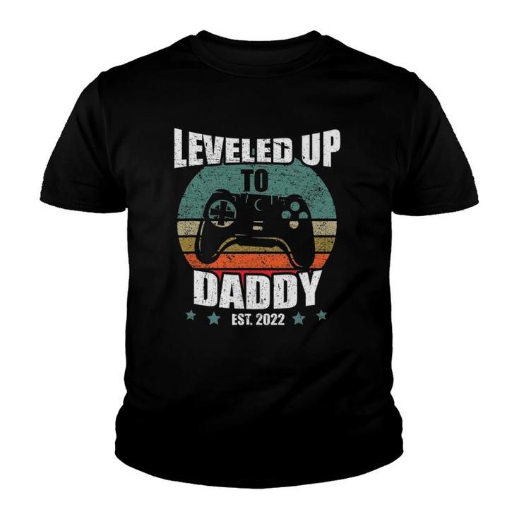 Promoted To Dad Funny Leveled Up To Daddy Est 2022 Ver2 Youth T-shirt