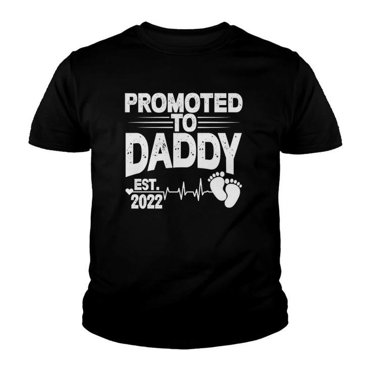 Promoted To Daddy 2022 First Time Father New Dad Father's Day Youth T-shirt