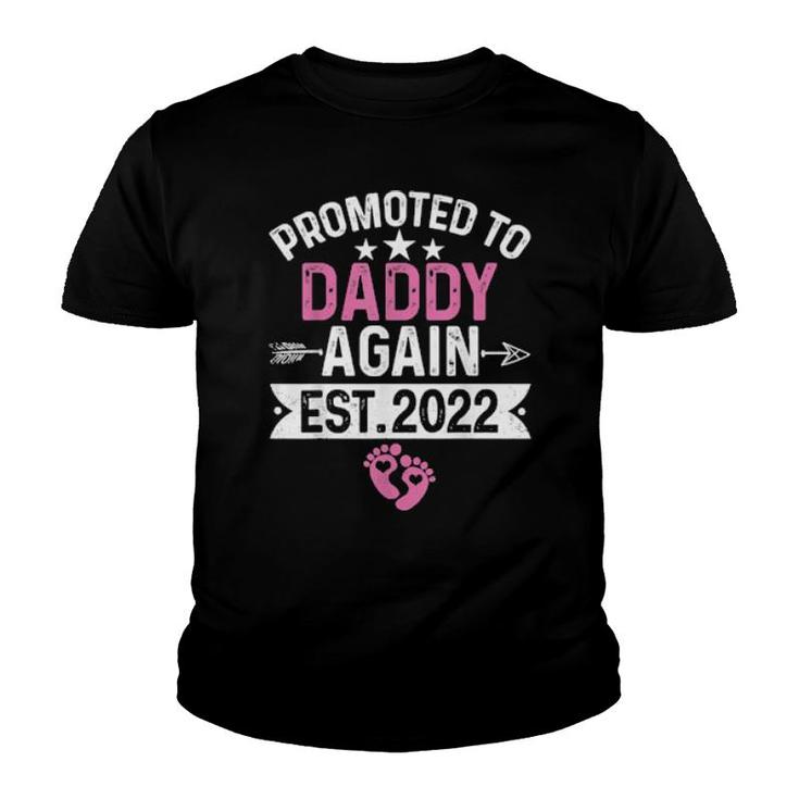 Promoted To Daddy Again Est 2022 Pregnancy  Youth T-shirt