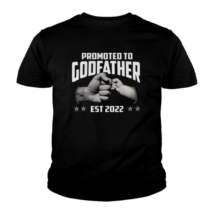 Promoted To Godfather 2022 For First Time Fathers New Dad Youth T-shirt