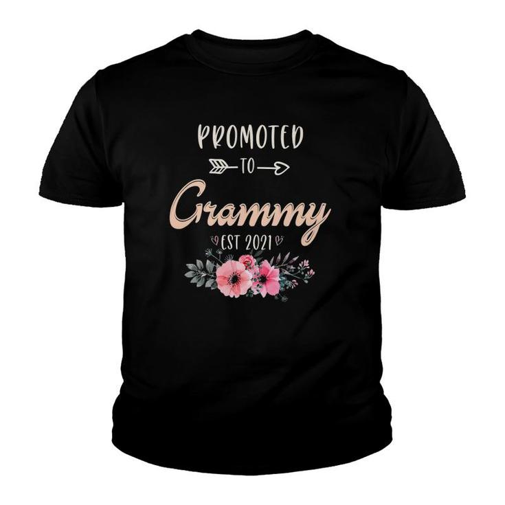 Promoted To Grammy Est 2021 Cute New Grandmother Gift Youth T-shirt