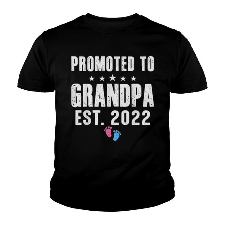 Promoted To Grandpa Est 2022 Pregnancy Reveal Pink Or Blue  Youth T-shirt