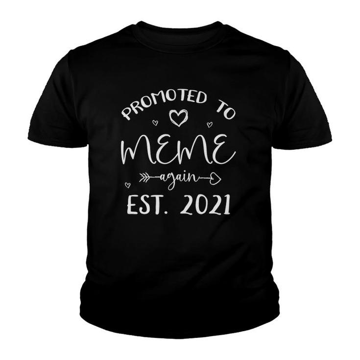 Promoted To Meme Again Est 2021 Cool Pregnancy Announcement  Youth T-shirt