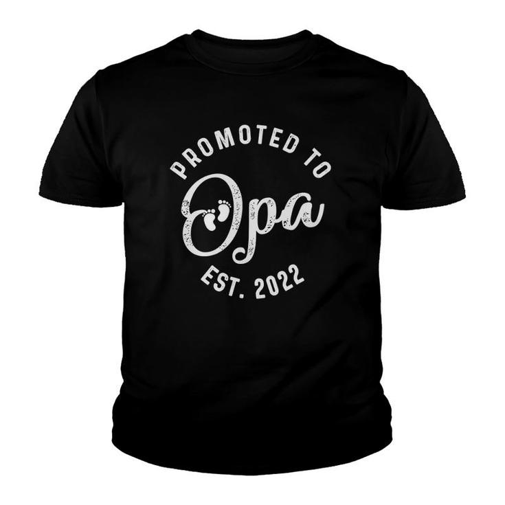 Promoted To Opa 2022 For First Time Father's Day New Dad Youth T-shirt