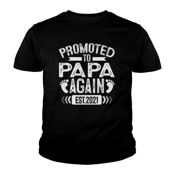Promoted To Papa Again Est 2021 Gift Youth T-shirt