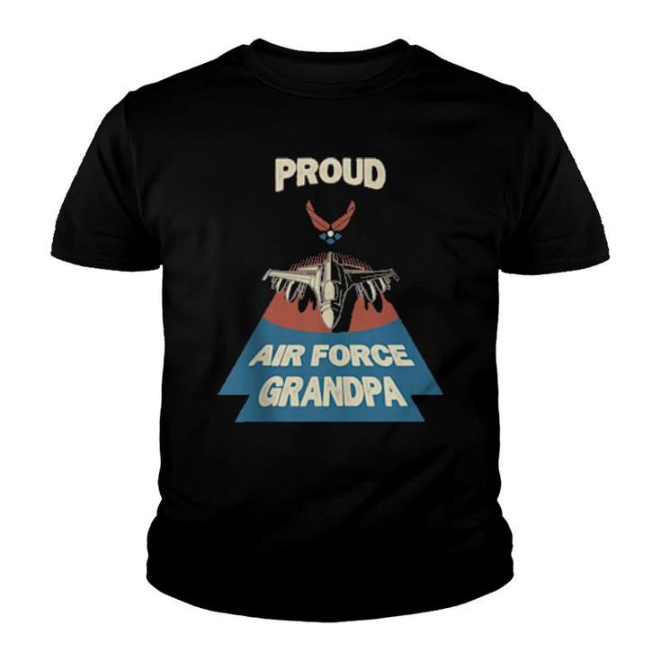 Proud Air Force Grandpa Vintage Military Family Veterans  Youth T-shirt